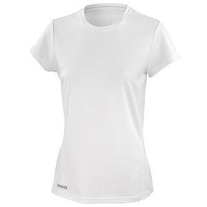 Spiro Womens/Ladies Sports Quick-Dry Short Sleeve Performance T-Shirt / White